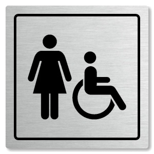 WC ženy invalidé, 148x148mm, stříbrná, Arizona
